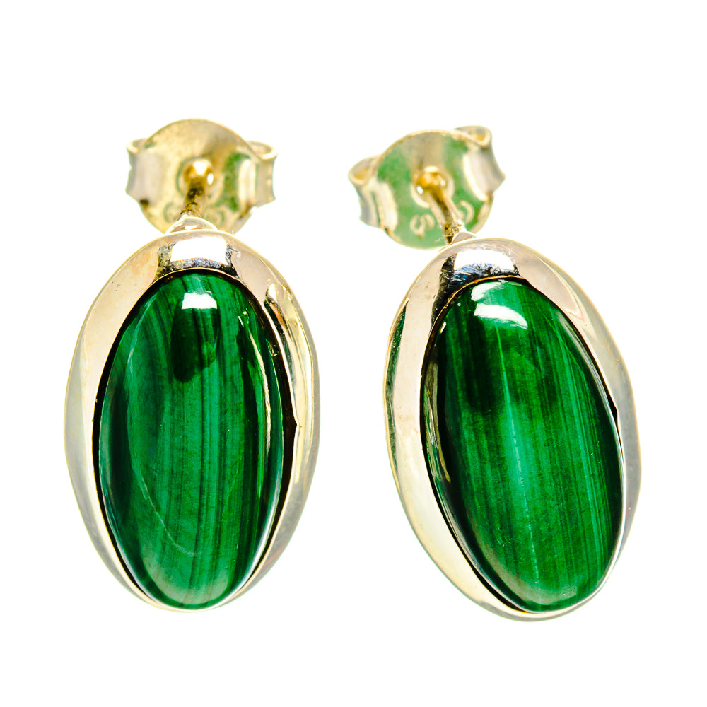 Malachite Earrings handcrafted by Anasilvercos - EARR415807