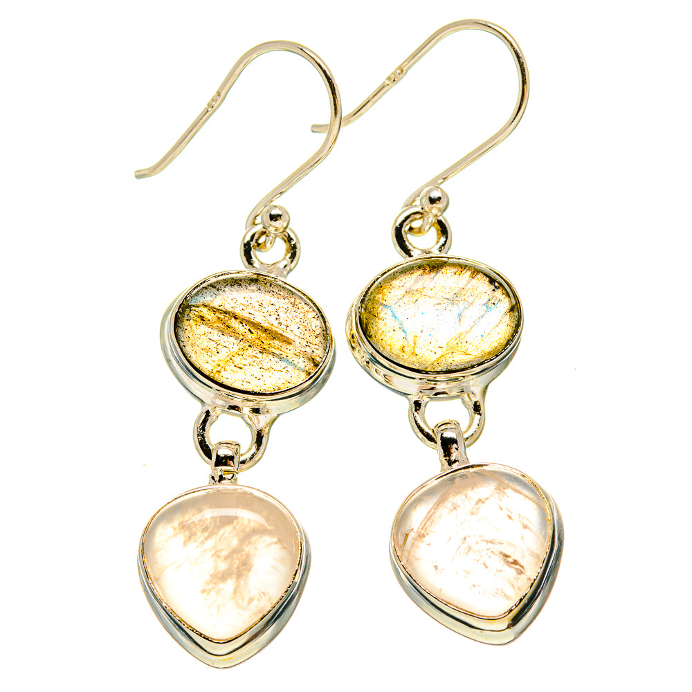 Rainbow Moonstone Earrings handcrafted by Anasilvercos - EARR415810