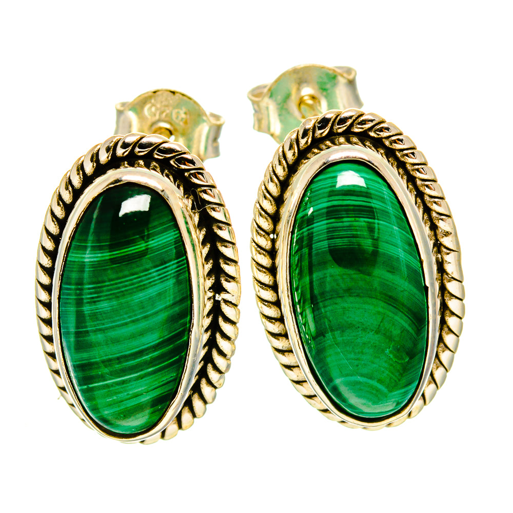 Malachite Earrings handcrafted by Anasilvercos - EARR415815