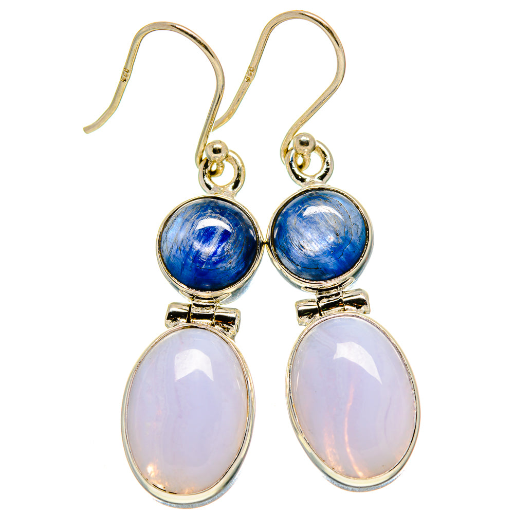 Blue Lace Agate Earrings handcrafted by Anasilvercos - EARR415826
