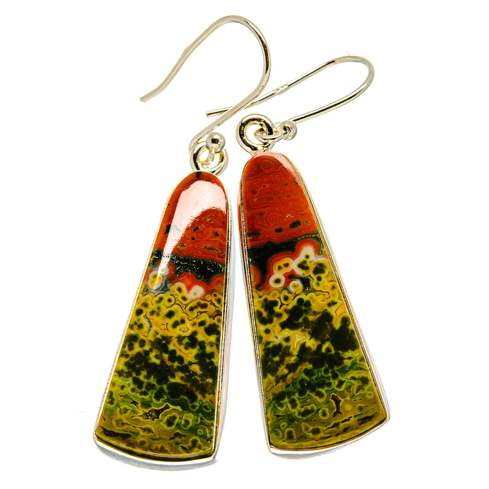 Ocean Jasper Earrings handcrafted by Anasilvercos - EARR415837