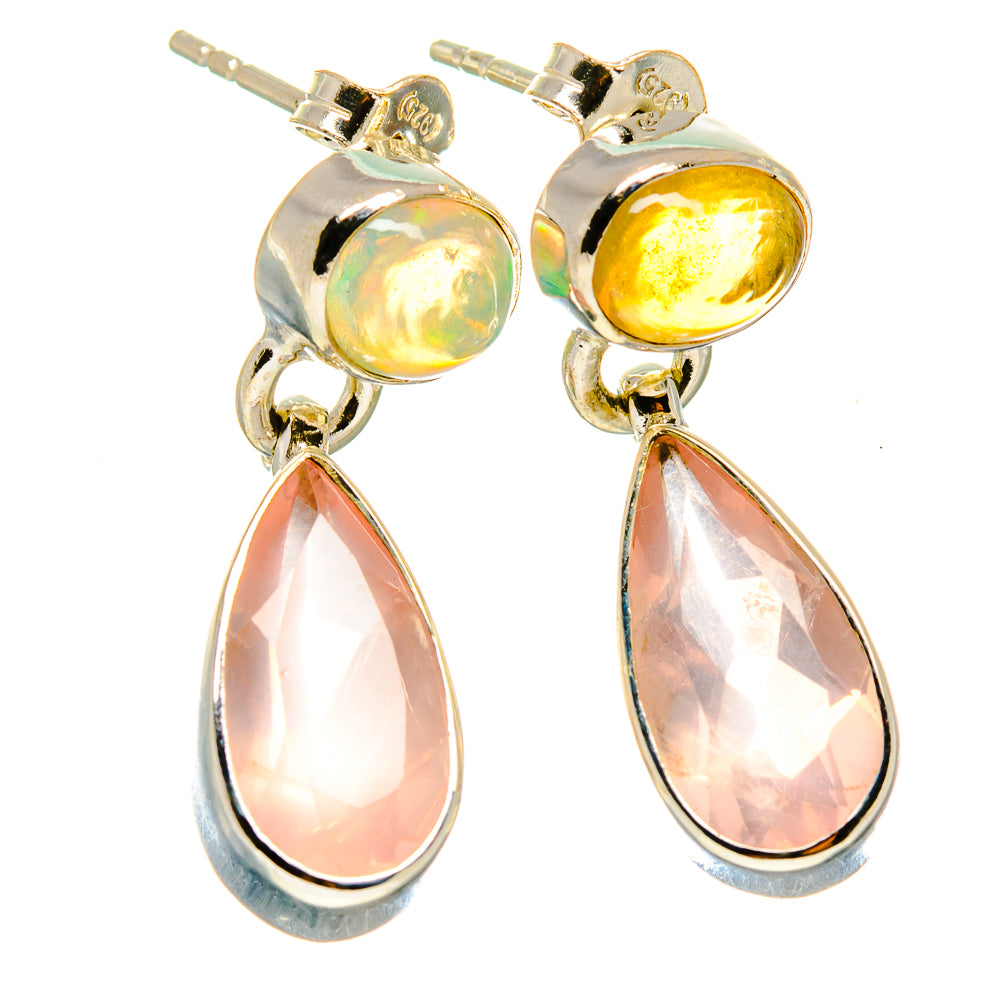 Rose Quartz Earrings handcrafted by Anasilvercos - EARR415858