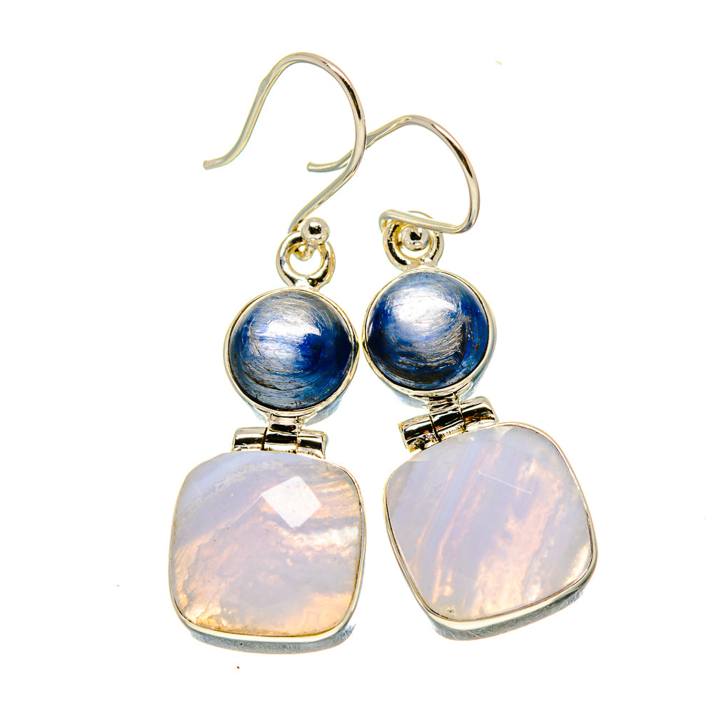 Blue Lace Agate Earrings handcrafted by Anasilvercos - EARR415867