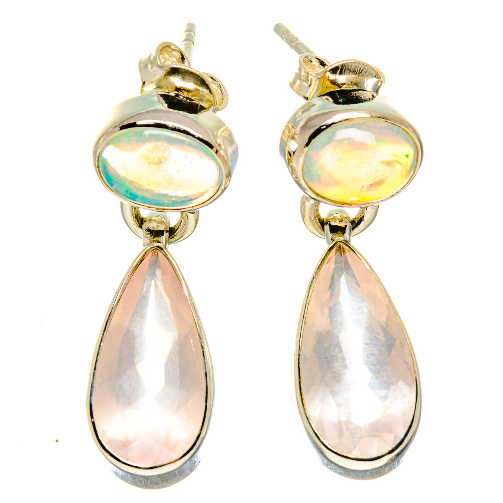 Rose Quartz Earrings handcrafted by Anasilvercos - EARR415875