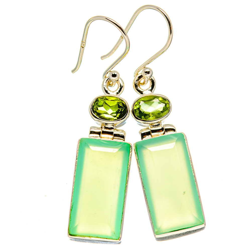 Aqua Chalcedony Earrings handcrafted by Anasilvercos - EARR415876