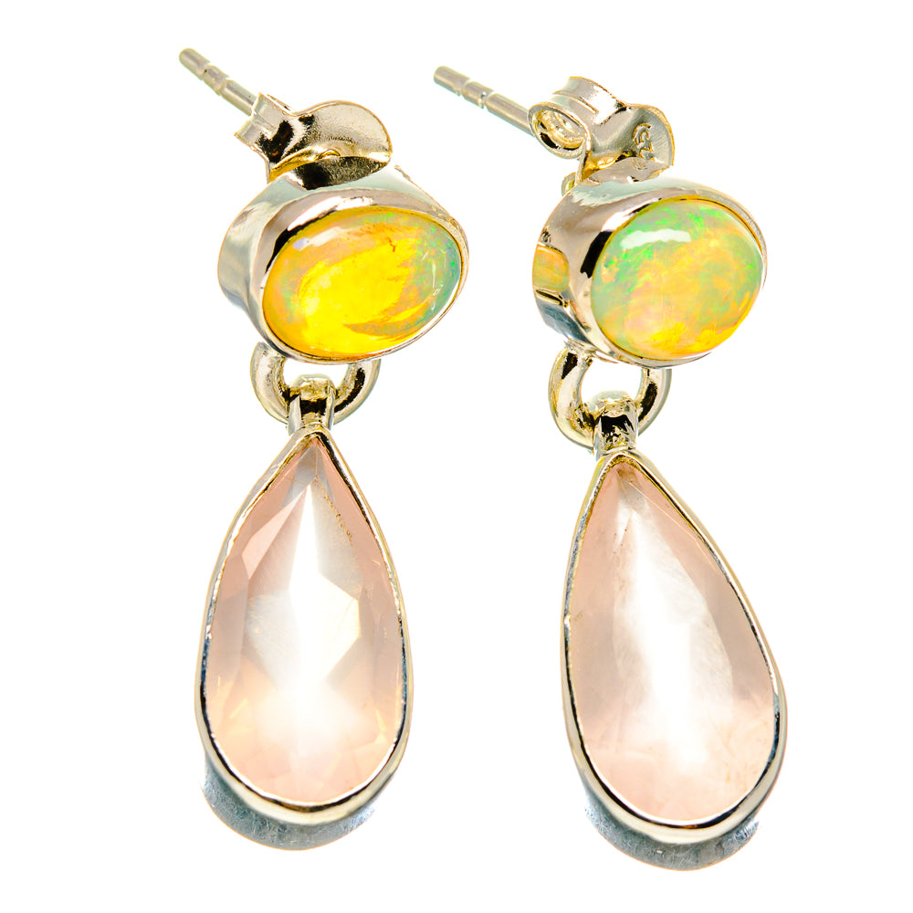 Rose Quartz Earrings handcrafted by Anasilvercos - EARR415880