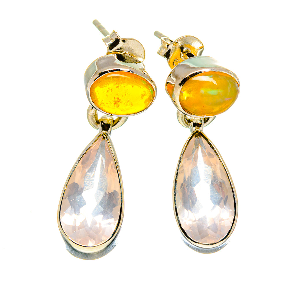 Rose Quartz Earrings handcrafted by Anasilvercos - EARR415890