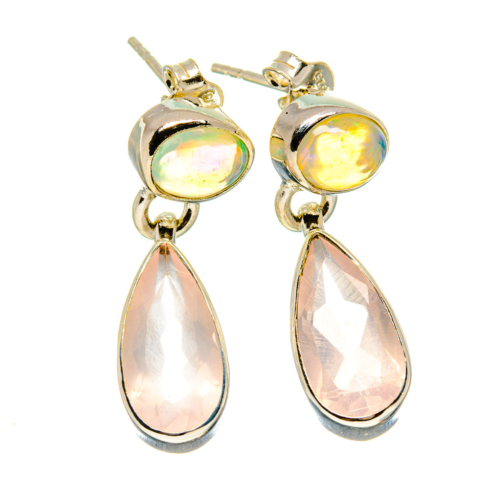 Rose Quartz Earrings handcrafted by Anasilvercos - EARR415894