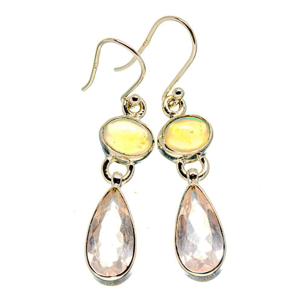Rose Quartz Earrings handcrafted by Anasilvercos - EARR415903