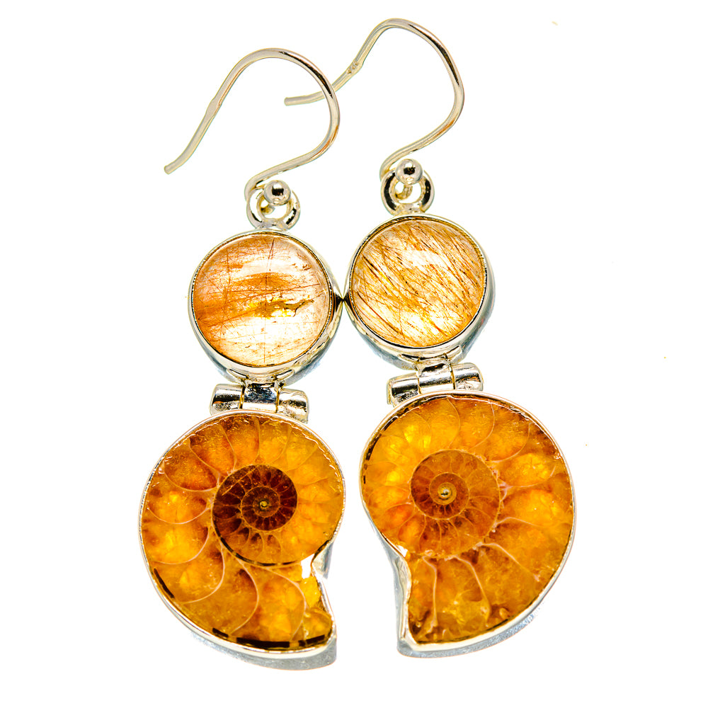 Ammonite Fossil Earrings handcrafted by Anasilvercos - EARR415911