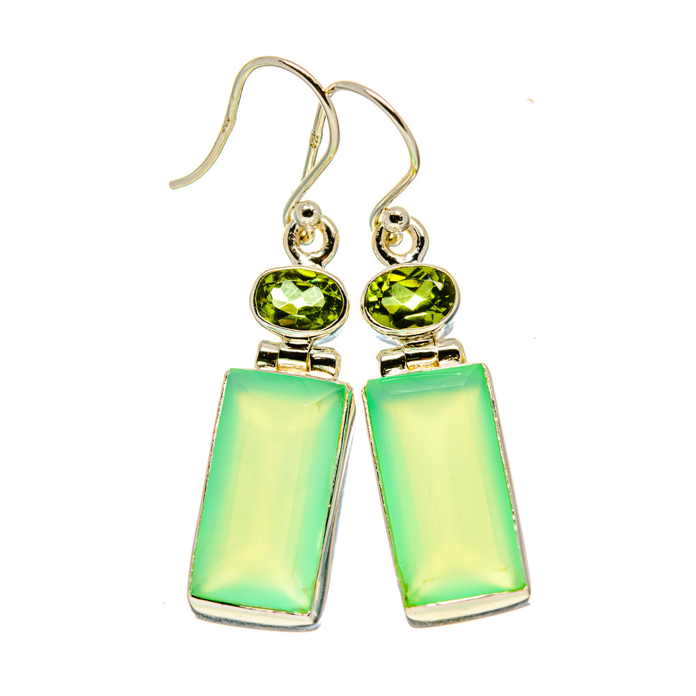 Aqua Chalcedony Earrings handcrafted by Anasilvercos - EARR415926