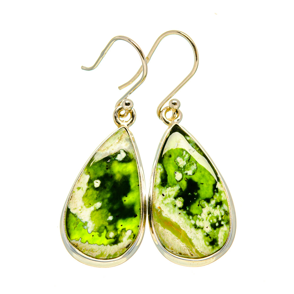 Australian Green Opal Earrings handcrafted by Anasilvercos - EARR415944