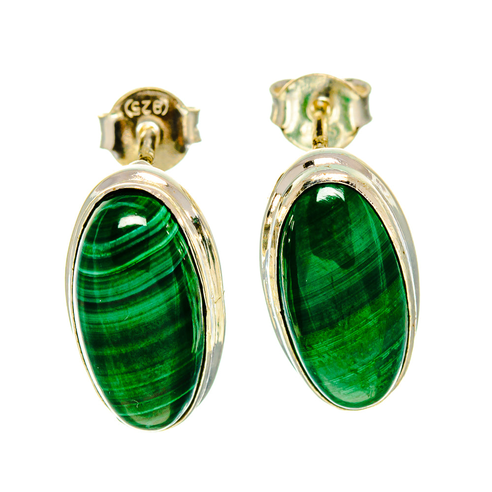 Malachite Earrings handcrafted by Anasilvercos - EARR415965