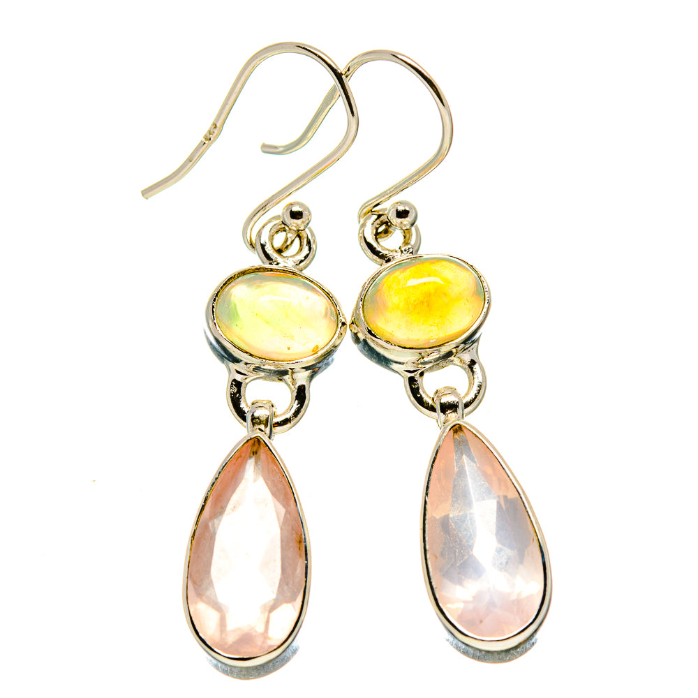 Rose Quartz Earrings handcrafted by Anasilvercos - EARR415967