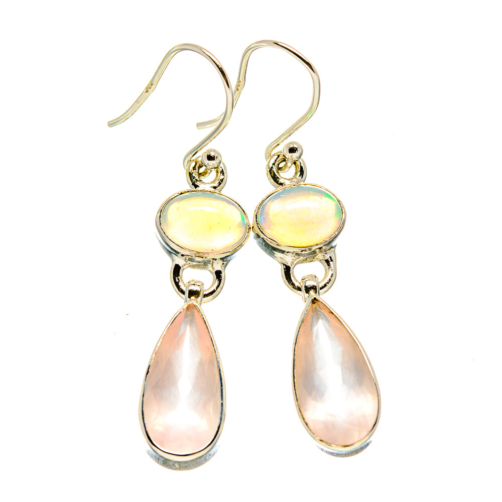 Rose Quartz Earrings handcrafted by Anasilvercos - EARR415984