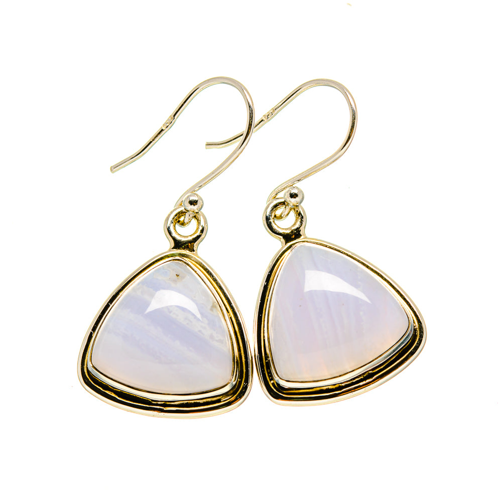 Blue Lace Agate Earrings handcrafted by Anasilvercos - EARR415992