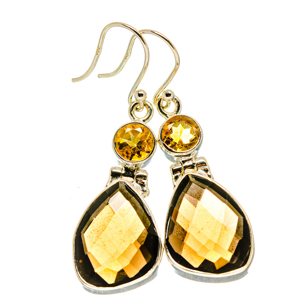 Smoky Quartz Earrings handcrafted by Anasilvercos - EARR416000