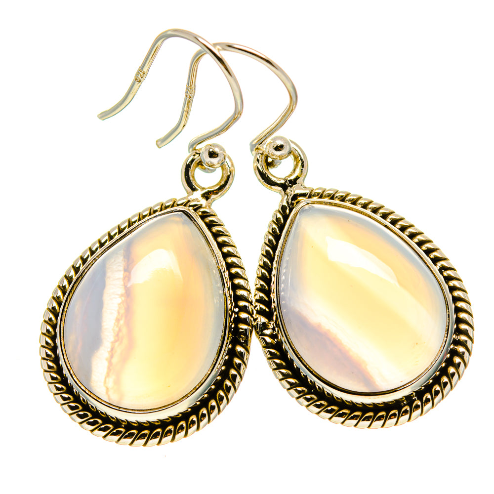 Rainbow Moonstone Earrings handcrafted by Anasilvercos - EARR416004