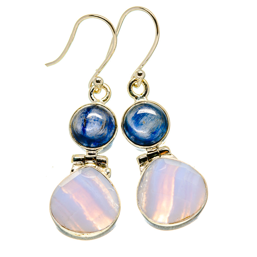 Blue Lace Agate Earrings handcrafted by Anasilvercos - EARR416007