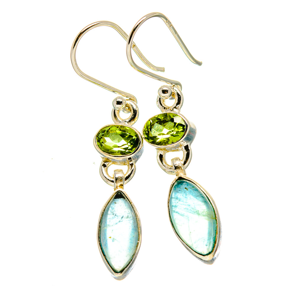 Blue Fluorite Earrings handcrafted by Anasilvercos - EARR416009