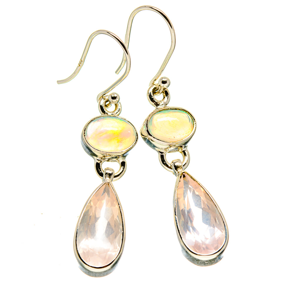 Rose Quartz Earrings handcrafted by Anasilvercos - EARR416016