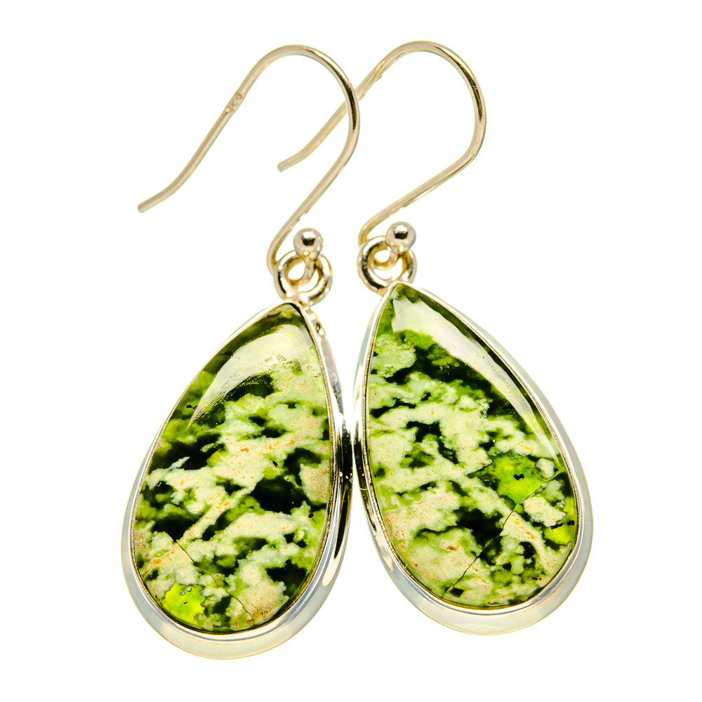 Australian Green Opal Earrings handcrafted by Anasilvercos - EARR416022