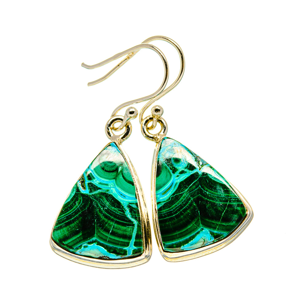Malachite In Chrysocolla Earrings handcrafted by Anasilvercos - EARR416025