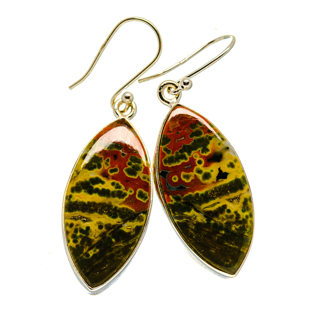 Ocean Jasper Earrings handcrafted by Anasilvercos - EARR416039