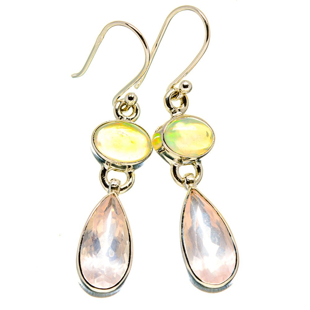 Rose Quartz Earrings handcrafted by Anasilvercos - EARR416060