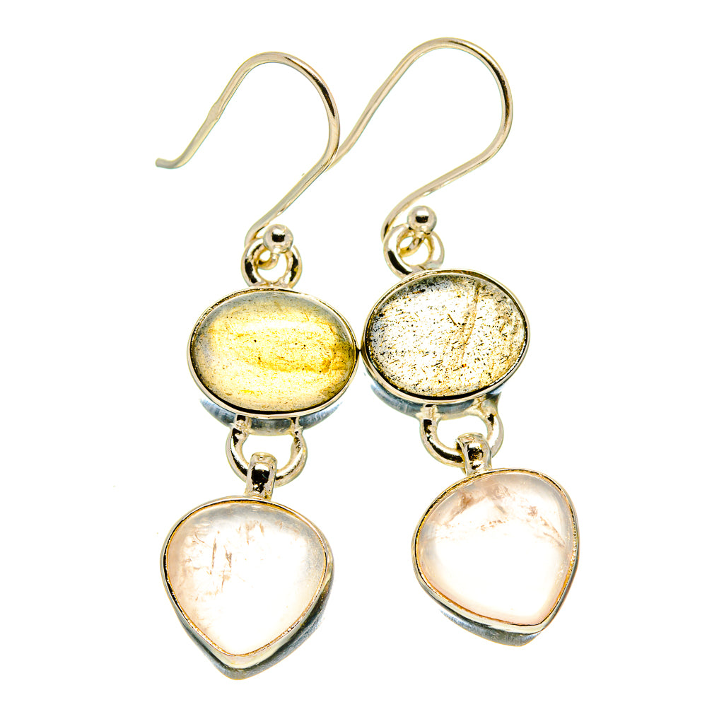 Rose Quartz Earrings handcrafted by Anasilvercos - EARR416063