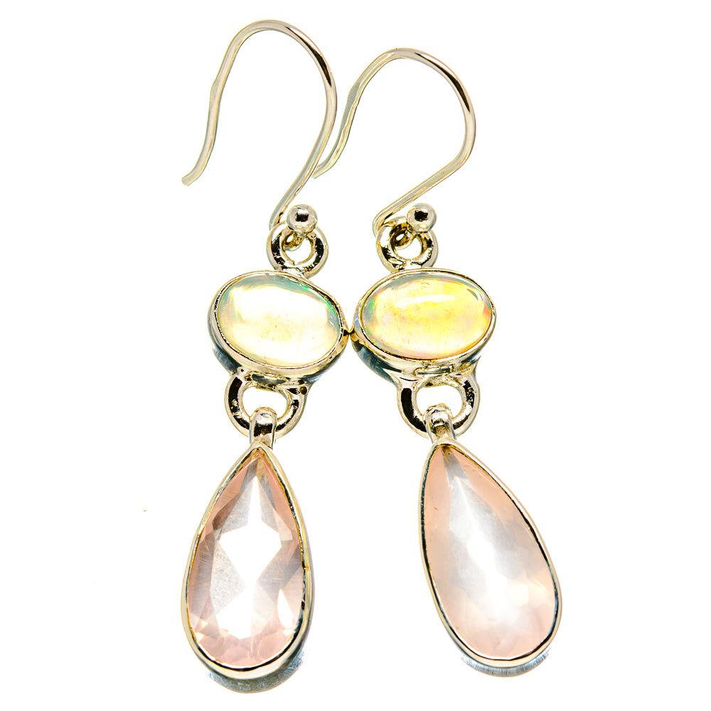 Rose Quartz Earrings handcrafted by Anasilvercos - EARR416064