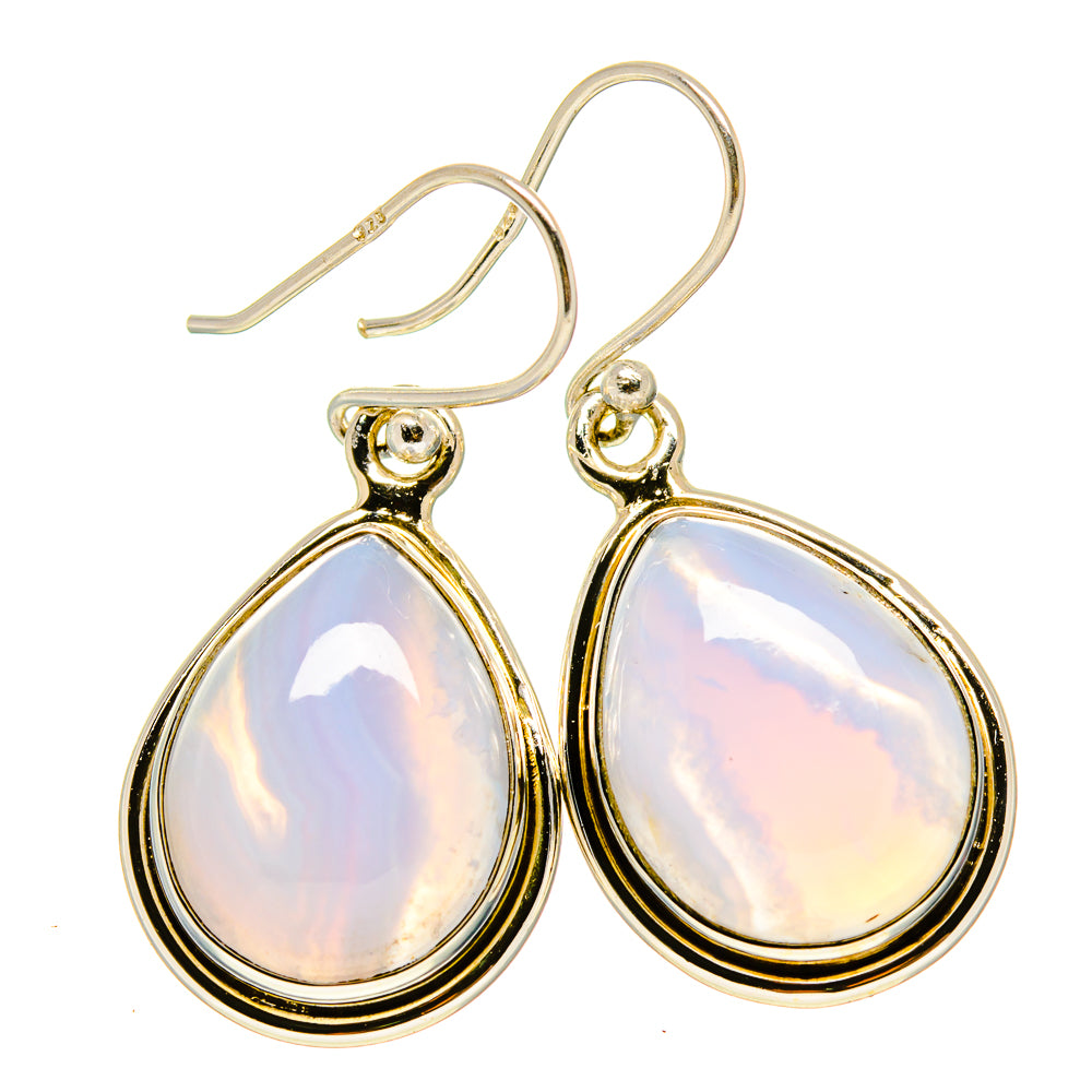 Blue Lace Agate Earrings handcrafted by Anasilvercos - EARR416070