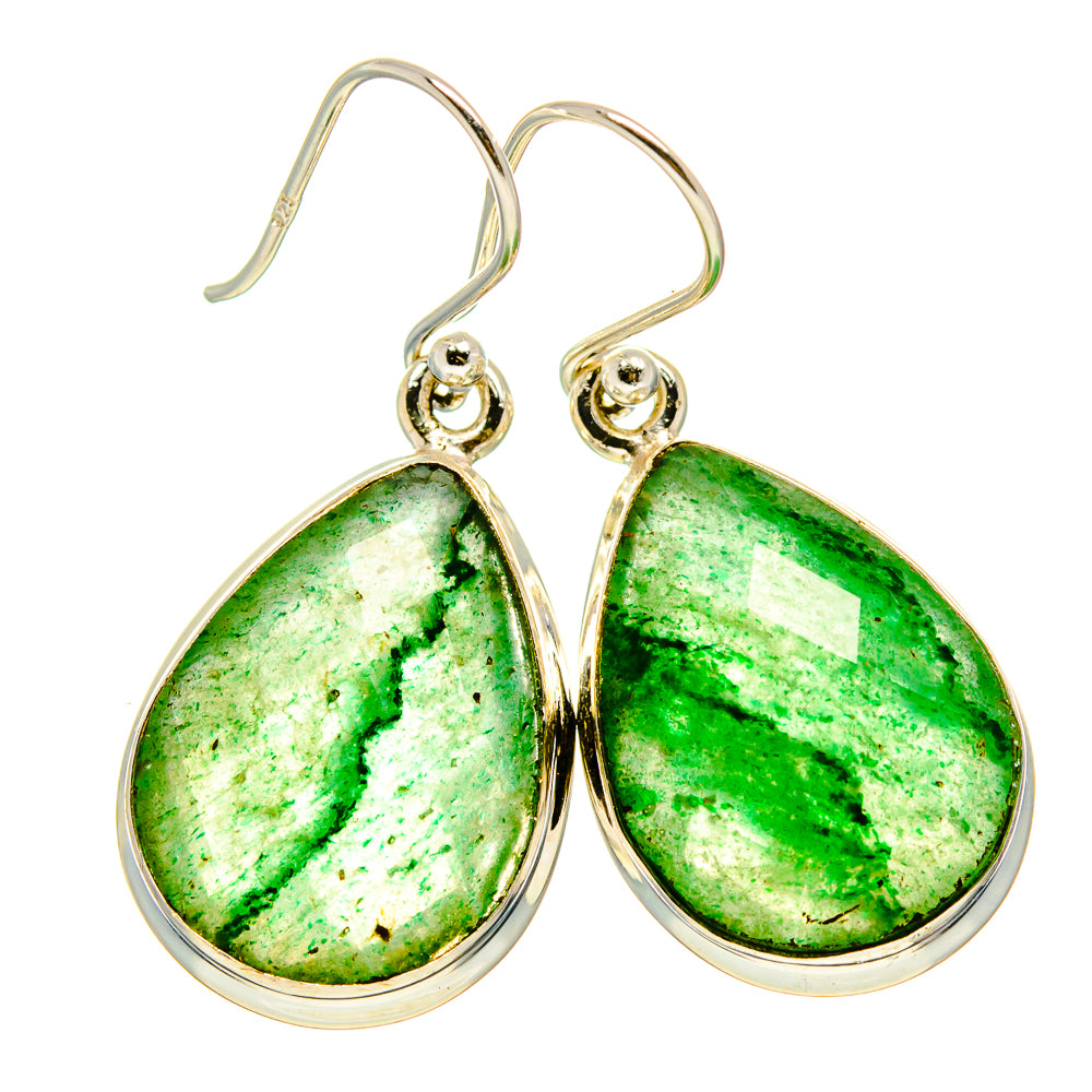 Green Aventurine Earrings handcrafted by Anasilvercos - EARR416072