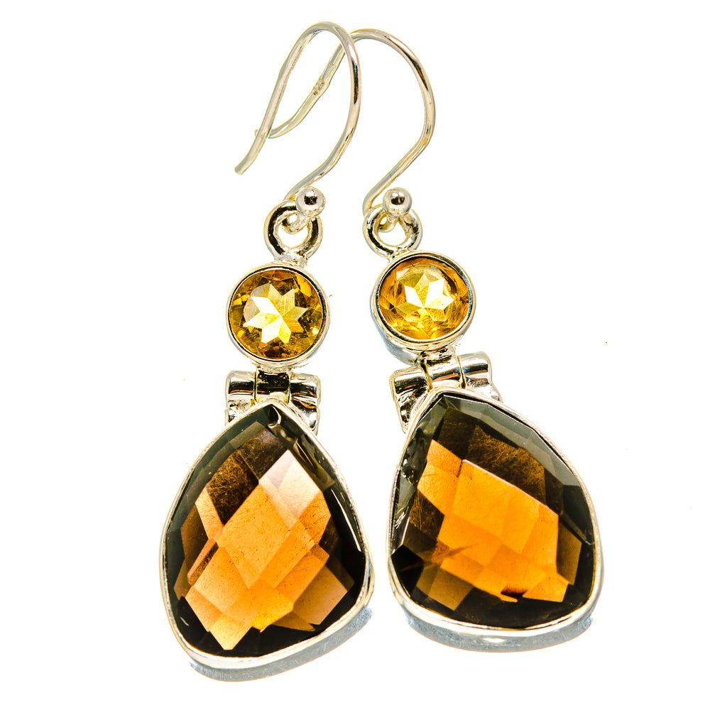 Smoky Quartz Earrings handcrafted by Anasilvercos - EARR416103