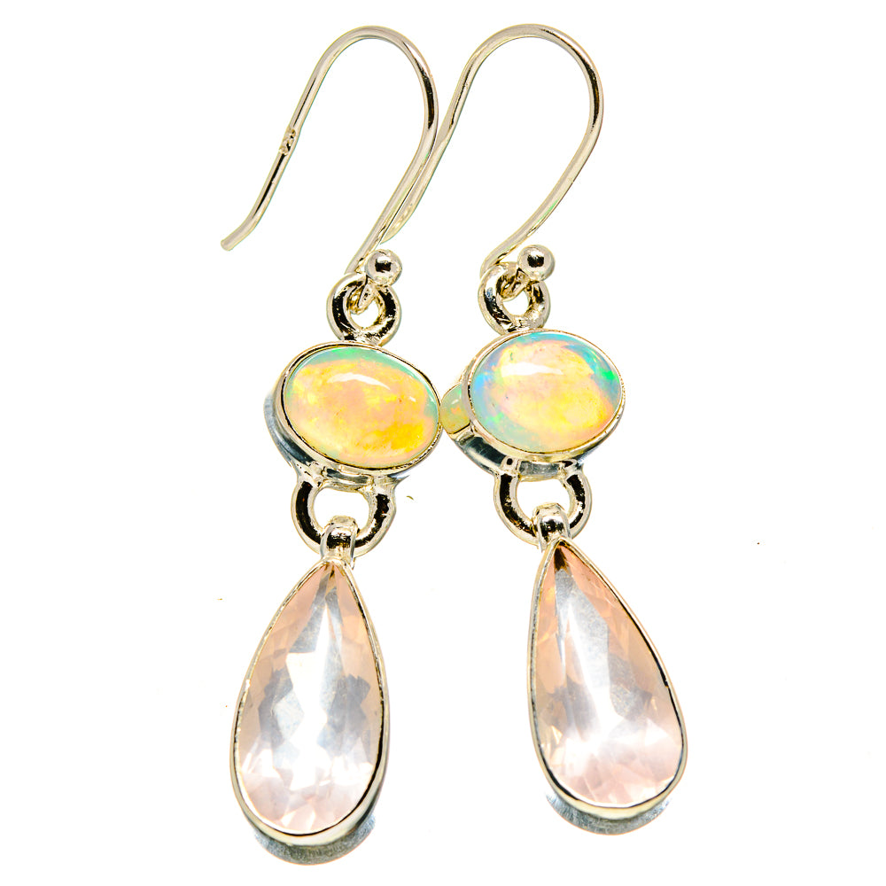 Rose Quartz Earrings handcrafted by Anasilvercos - EARR416105
