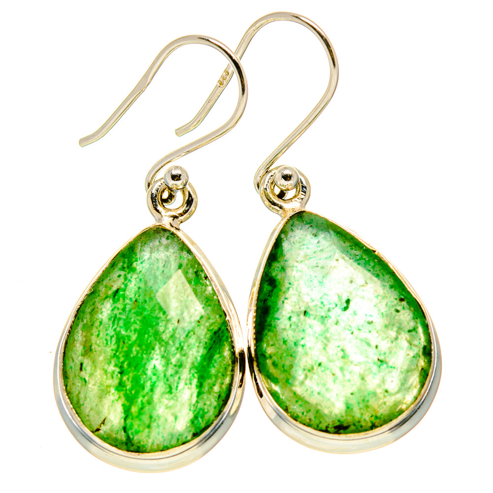 Green Aventurine Earrings handcrafted by Anasilvercos - EARR416117
