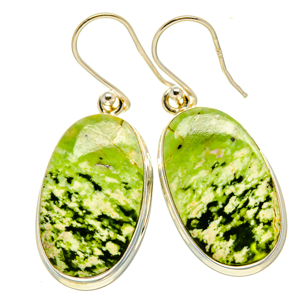 Australian Green Opal Earrings handcrafted by Anasilvercos - EARR416130