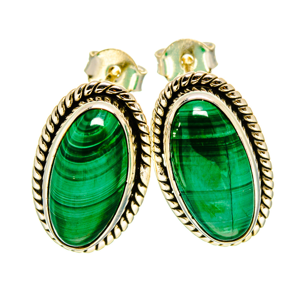 Malachite Earrings handcrafted by Anasilvercos - EARR416132