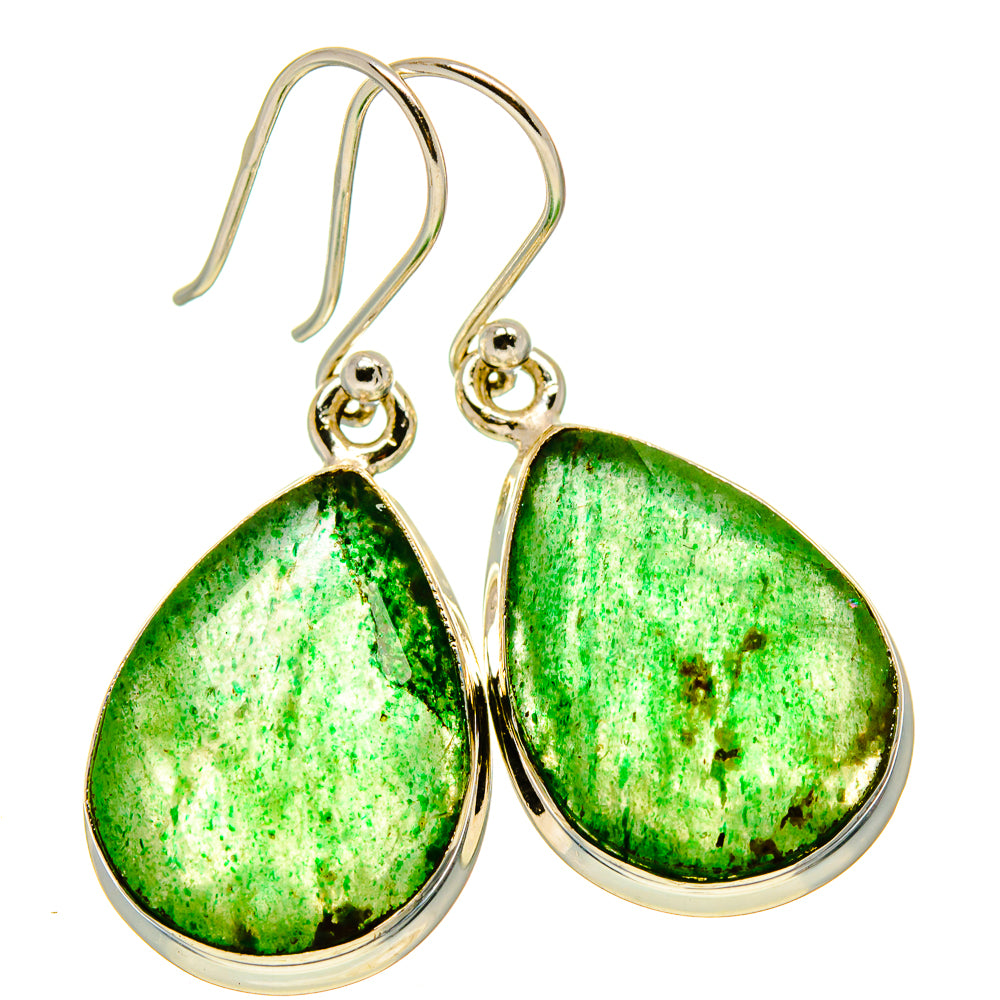 Green Aventurine Earrings handcrafted by Anasilvercos - EARR416156