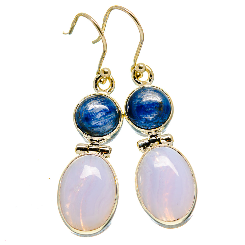 Blue Lace Agate Earrings handcrafted by Anasilvercos - EARR416157