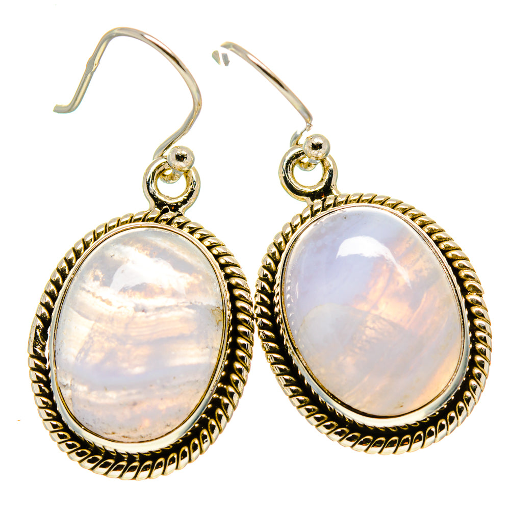 Blue Lace Agate Earrings handcrafted by Anasilvercos - EARR416163