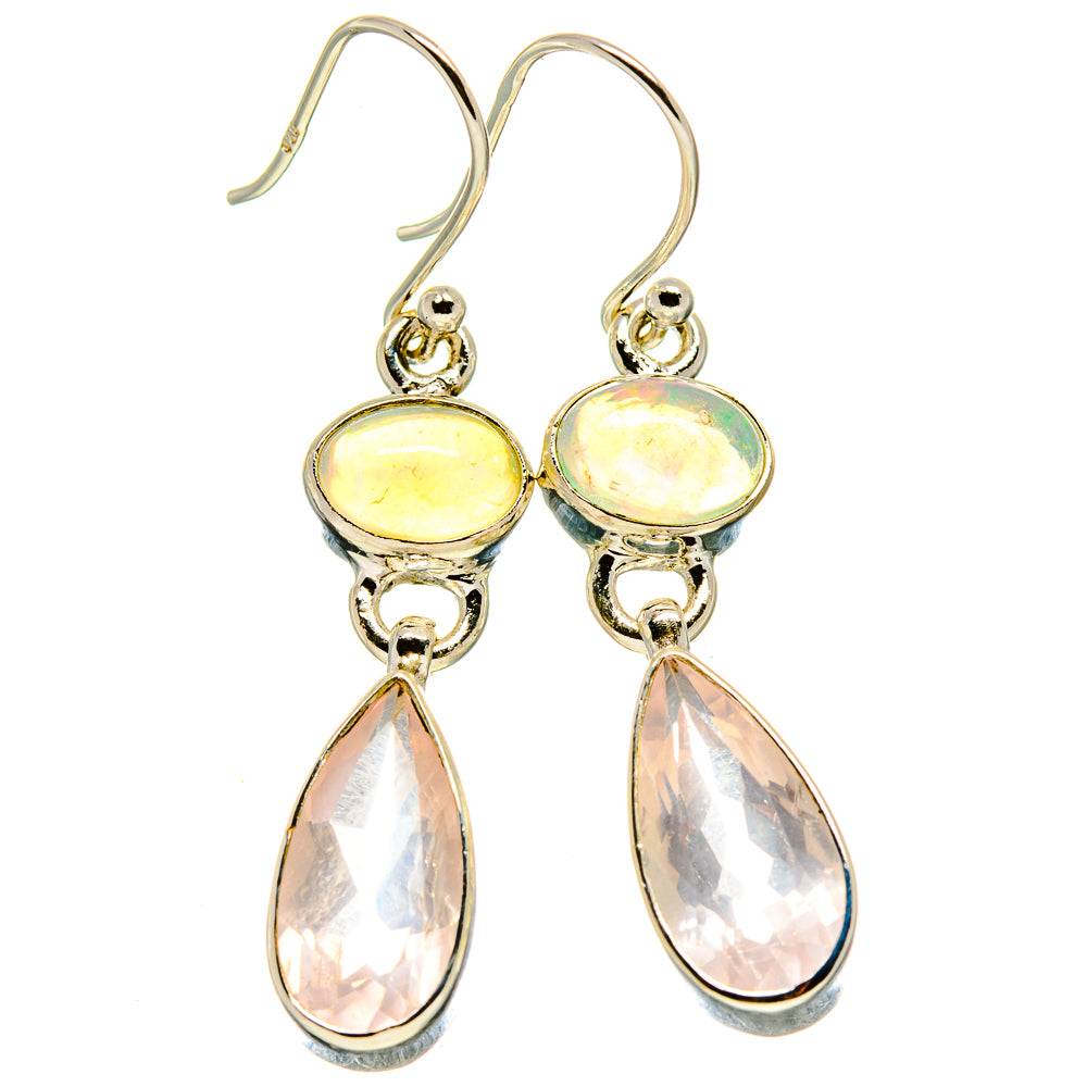 Rose Quartz Earrings handcrafted by Anasilvercos - EARR416165
