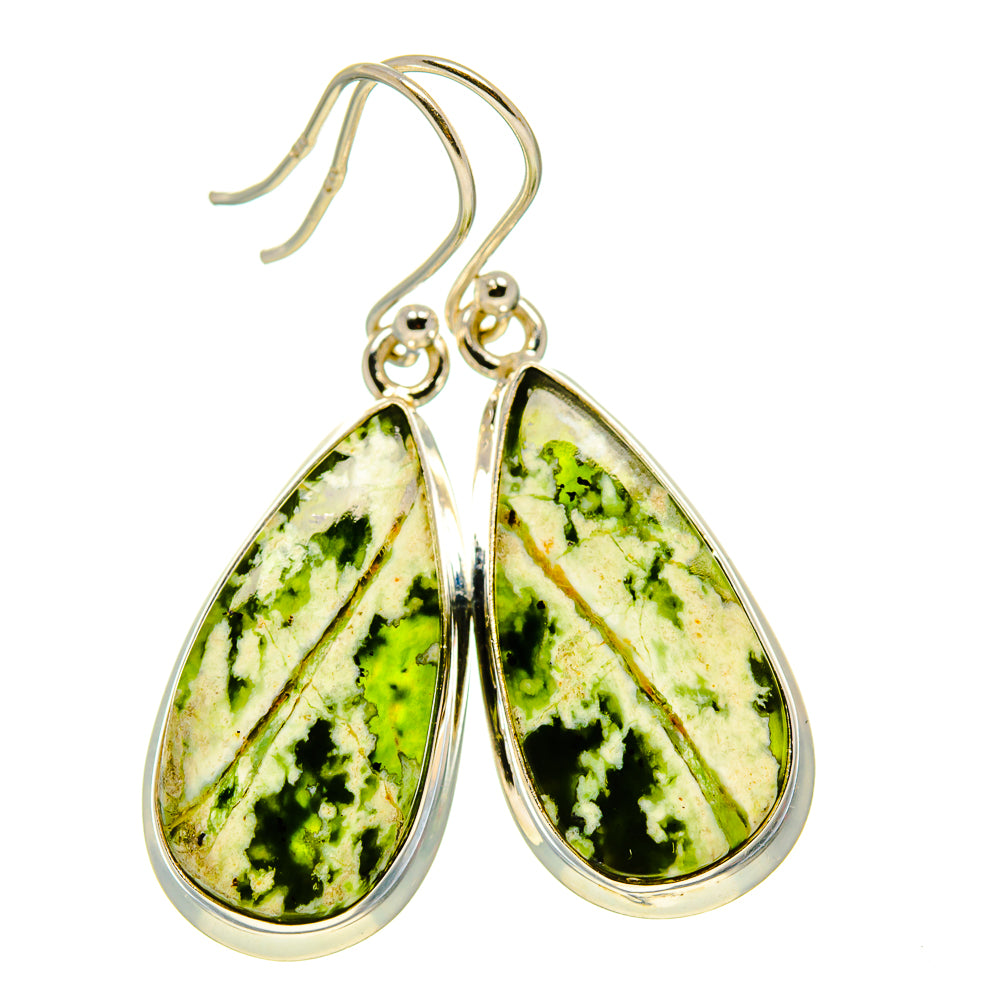 Australian Green Opal Earrings handcrafted by Anasilvercos - EARR416171