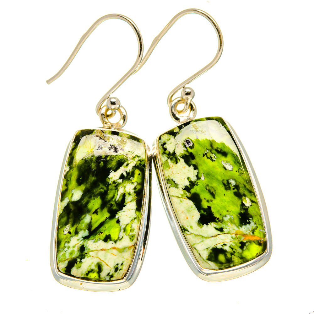 Australian Green Opal Earrings handcrafted by Anasilvercos - EARR416176