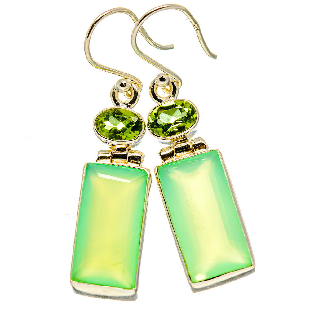 Aqua Chalcedony Earrings handcrafted by Anasilvercos - EARR416189