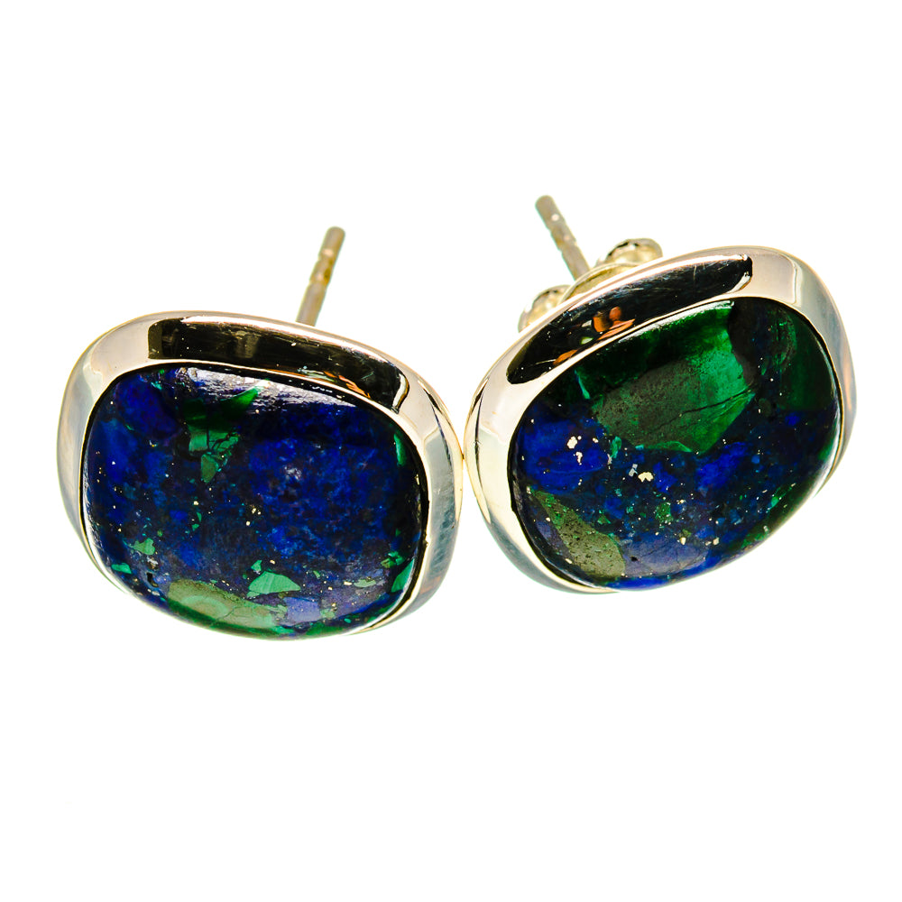 Malachite In Chrysocolla Earrings handcrafted by Anasilvercos - EARR416197