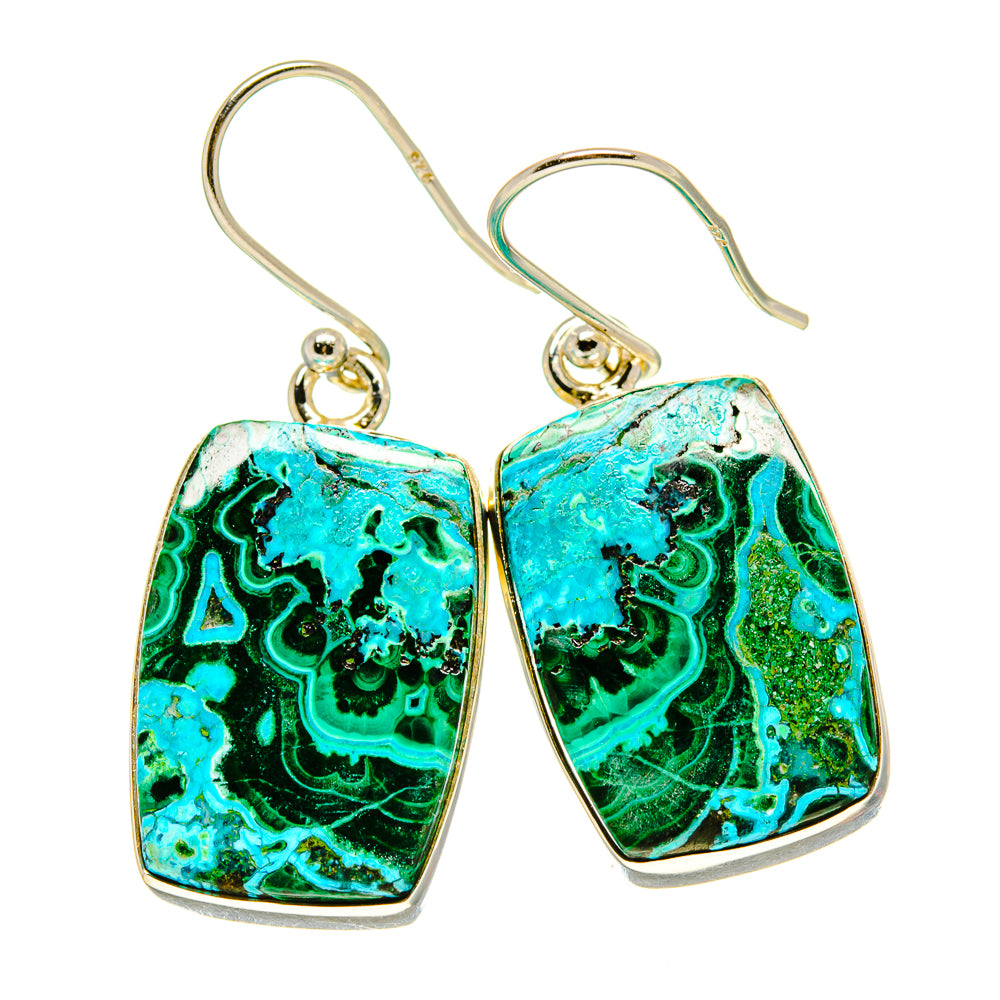 Malachite In Chrysocolla Earrings handcrafted by Anasilvercos - EARR416221