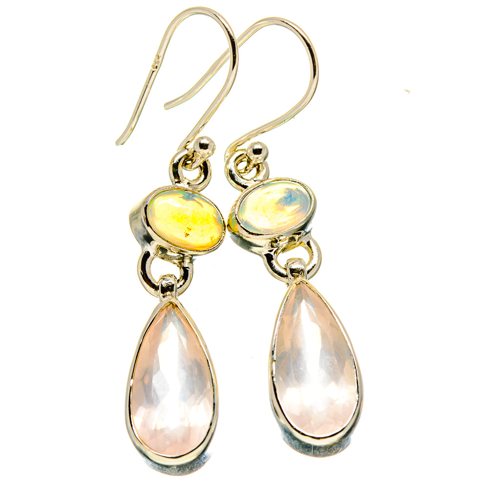 Rose Quartz Earrings handcrafted by Anasilvercos - EARR416227