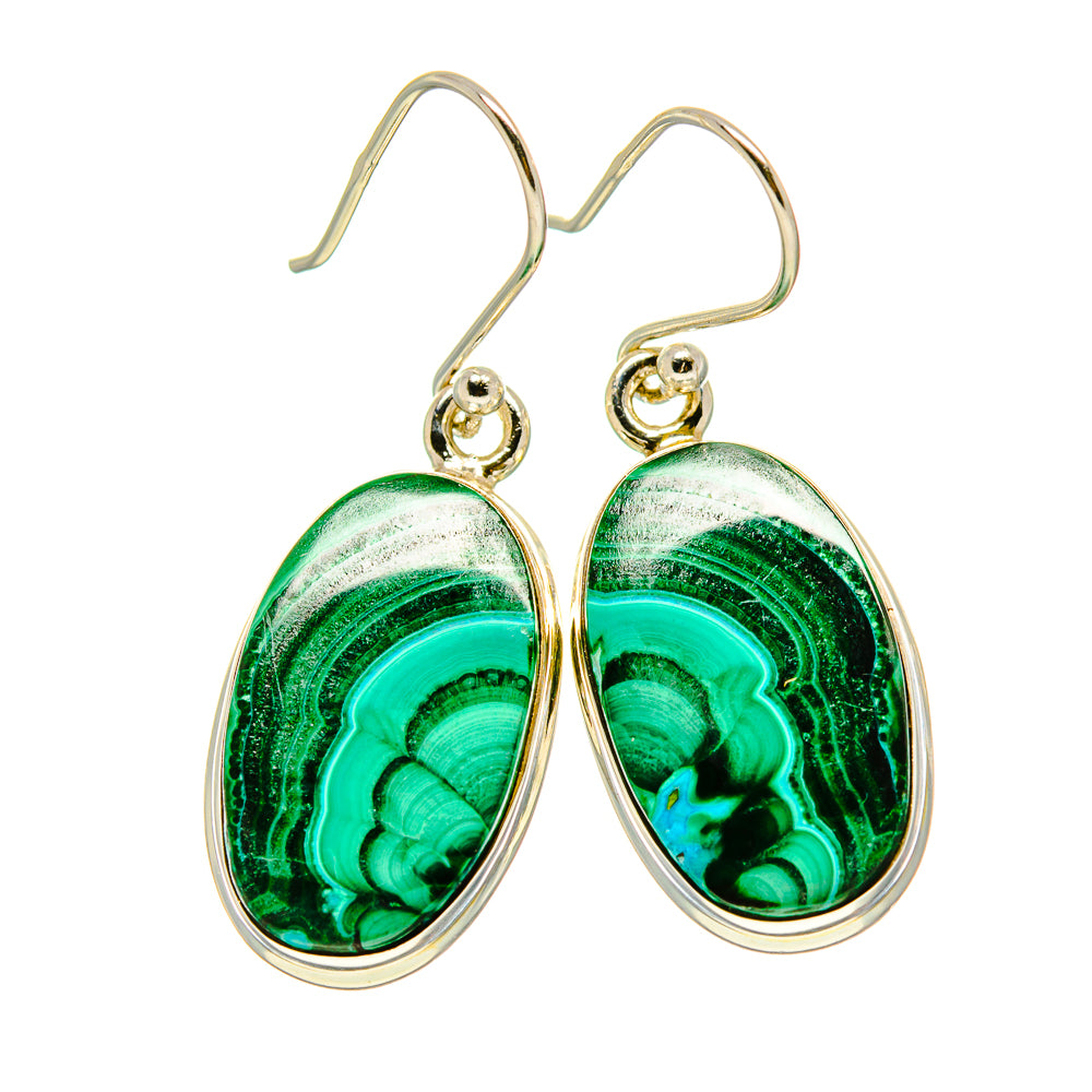Malachite In Chrysocolla Earrings handcrafted by Anasilvercos - EARR416228