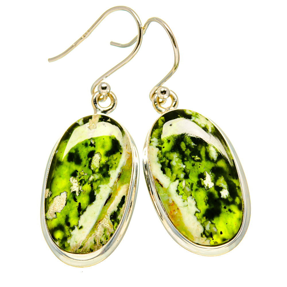 Australian Green Opal Earrings handcrafted by Anasilvercos - EARR416231